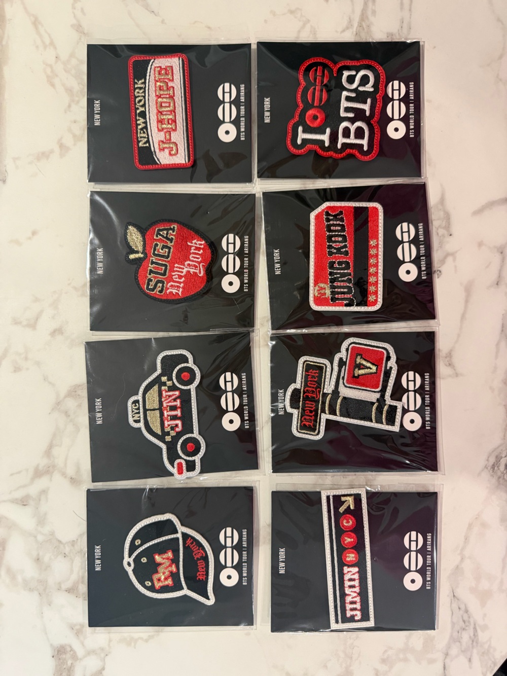 BTS COMPLETE SET Arirang New York City NYC Pop Up Paches brand new